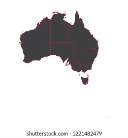 Australia black map on white background vector