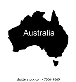 Australia black map on white background vector