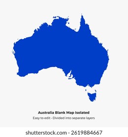 Australia Blank Map Silhouette Vector Art Outline Illustration