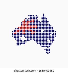 Australia blank map vector . Australia digital map template . Australian silhouette . black Australia map . Colorful map of Australia . Australian flag . sphere dots globe surface