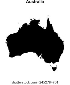 Australien leere Umrisskarte Design