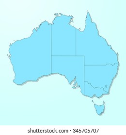 Australia blue map on degraded background vector