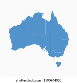 Australia Blue Map On White Background Australia Modern Icon Map Australia Simple Vector illustration EPS10