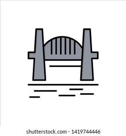 Australia, Bridge, City sets, Harbor, Sydney  Flat Color Icon. Vector icon banner Template