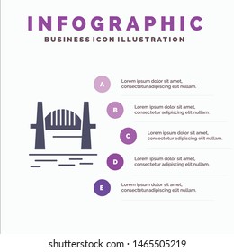 Australia, Bridge, City sets, Harbor, Sydney Solid Icon Infographics 5 Steps Presentation Background. Vector Icon Template background