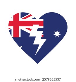 Australia broken heart flag icon