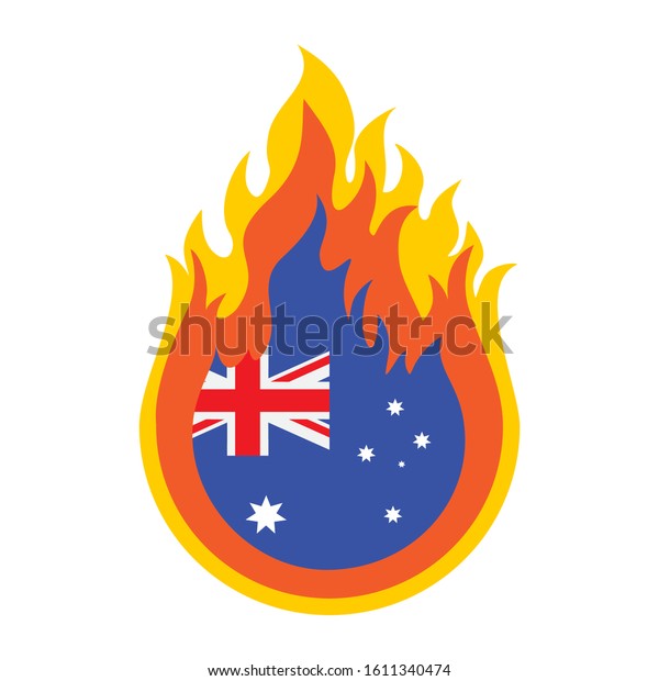 Australia Bushfires Vector Illustration Burning Australian Stock Vector ...