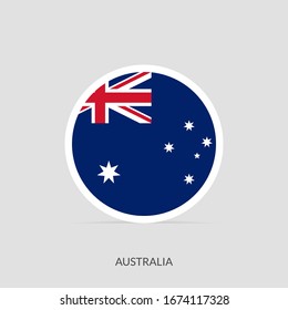 Australia button flag icon with shadow, Round flag icon.