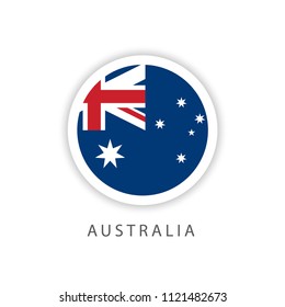 Australia Button Flag Vector Template Design Illustrator