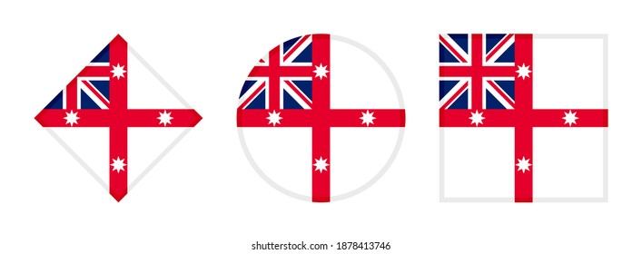 australia calonian flag icon set isolated on white background