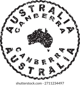 Austrália Canberra Round Seal Mapa Design