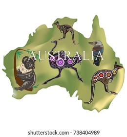 Australia card and its animals