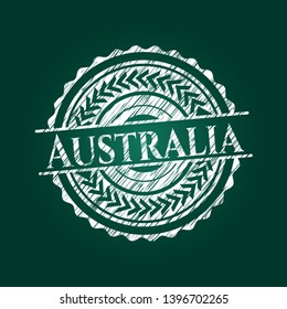 Australia chalkboard emblem written on a blackboard. Vector Illustration. Detailed.