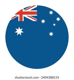Australia circle flag. Button flag icon. Standard color. Circle icon flag. Computer illustration. Digital illustration. Vector illustration.