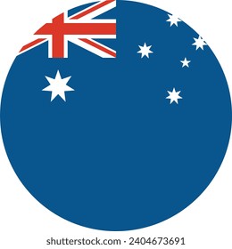 Australia circle flag. Button flag icon. Standard color. Circle icon flag. Computer illustration. Digital illustration. Vector illustration.