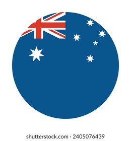 Australia circle flag. Button flag icon. Standard color. Circle icon flag. Computer illustration. Digital illustration. Vector illustration.