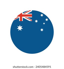 Australia circle flag. Button flag icon. Standard color. Circle icon flag. Computer illustration. Digital illustration. Vector illustration.