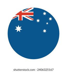 Australia circle flag. Button flag icon. Standard color. Circle icon flag. Computer illustration. Digital illustration. Vector illustration.