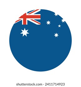 Australia circle flag. Button flag icon. Standard color. Circle icon flag. Computer illustration. Digital illustration. Vector illustration.