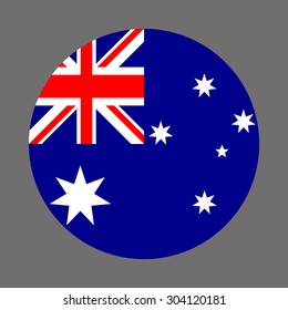 Australia Circle Flag - Vector Icon