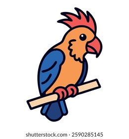 Australia cockatoo bird illustration icon