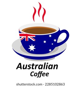 Australia coffee cup logo illustration design. Drink Business concept icon