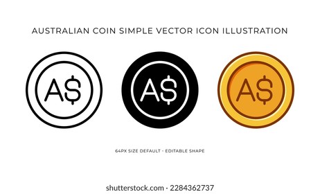 Australia Coin Simple Vector Icon Illustration