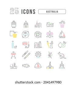 Australia. Collection of perfectly thin icons for web design, app, and the most modern projects. The kit of signs for category Countries and Cities.
