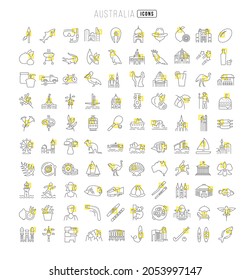 Australia. Collection of perfectly thin icons for web design, app, and the most modern projects. The kit of signs for category Countries and Cities.