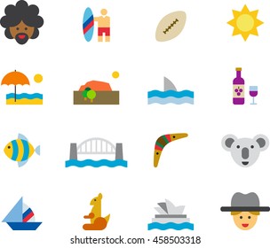 AUSTRALIA colored flat icons