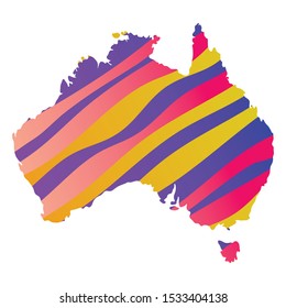 Australia colorful vector map silhouette