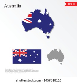 Australia a combination of flags and maps. which are integrated into modern design. vector eps 10