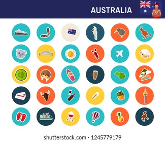 Australia concept flat icons