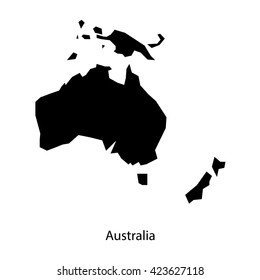 Australia continent black vector