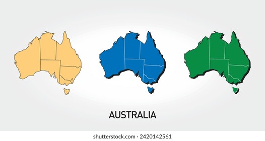 Australische Landkarte mit verschiedenen Farben