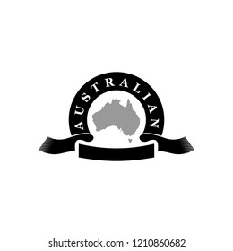 Australia Continent Stamp Label Creative Logo Design