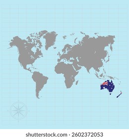 Australia continent Vector illustration of flag map