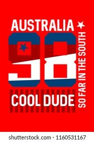 australia cool dude,t-shirt design
