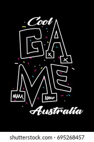 australia cool game,t-shirt print poster vector illustration