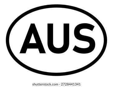 Austrália código de país AUS icon vetor em um fundo branco
Abreviação do código do país ícone do adesivo oval em um fundo branco