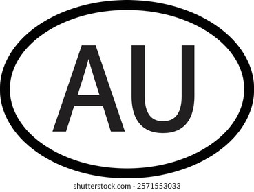 Australia country code icon isolated on white background . Australia abbreviation symbol . Australia domain name icon vector