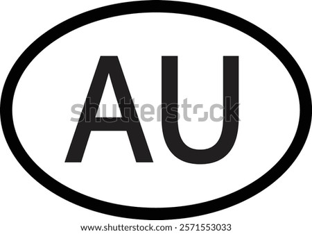 Australia country code icon isolated on white background . Australia abbreviation symbol . Australia domain name icon vector