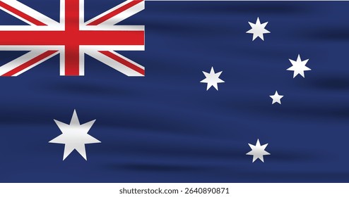 Australia Country Flag 3d. Official Australia Flag With Original Color and Size Proportion