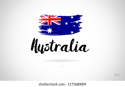 australia country flag concept with grunge design suitable for a logo icon design