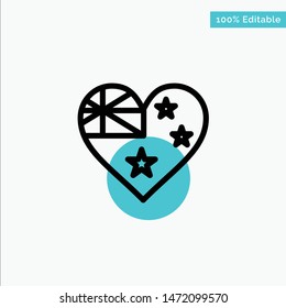 Australia, Country, Flag, Nation turquoise highlight circle point Vector icon