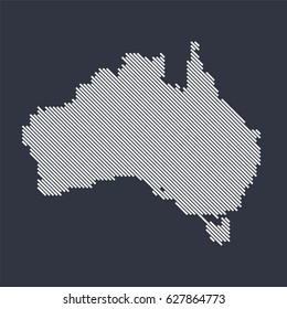 Australia country map made from angled white lines