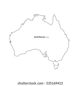 Australia Country Map Outline Graphic Vector Free Hand Drawing Style