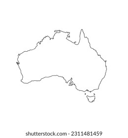 Australische Landkarte, einfache Vektorgrafik, leere Vorlage für Design, Bildungszwecke