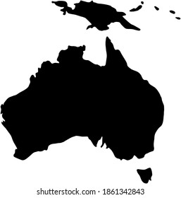 Australische Landkarte, Vektorgrafik, einzeln auf Schwarz