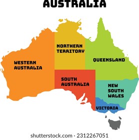 Australia country map vector illustrations